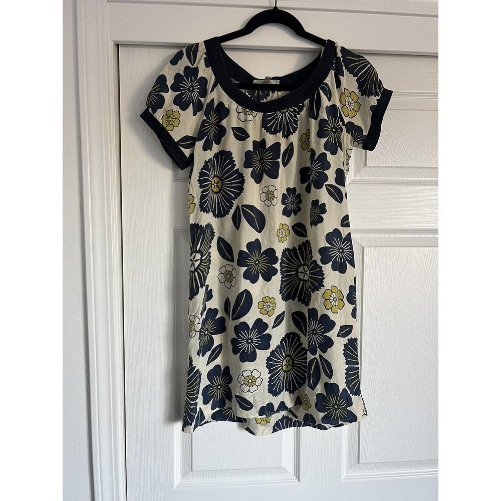 Anthropologie Moulinette Soeurs Sz Small short sleeve floral silk shift dress